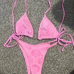 Pink Bikini Set with Floral Pattern